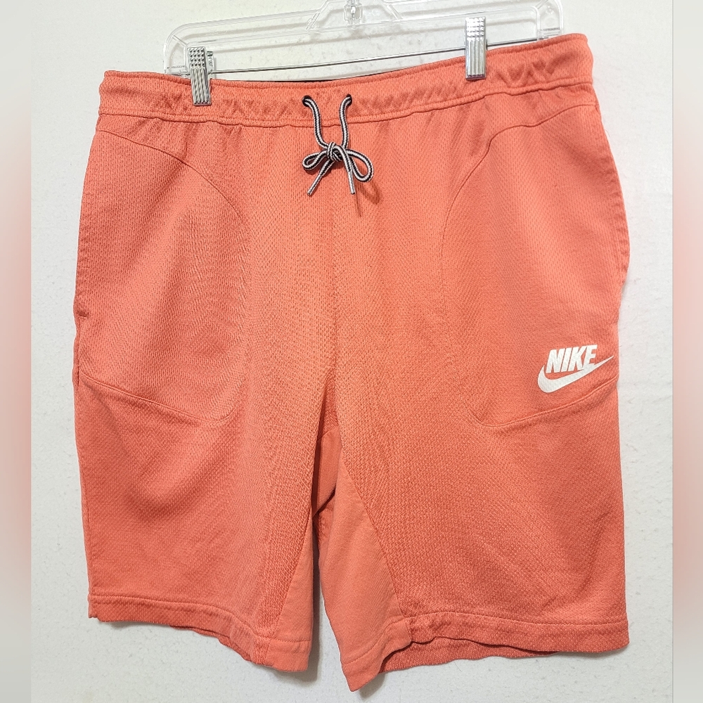NIKE MEN'S XL CORAL AV15 SHORTS TECH KNIT SWOOSH AIR BLUE TAG